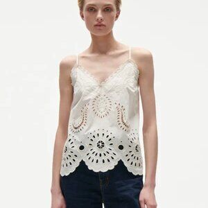 NWT - Figue Gillian 100% Cotton Top , Size Small, in White / Chalk